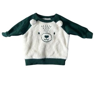 Carter’s Baby Bear Fleece Green and White  3D Pullover | 3M